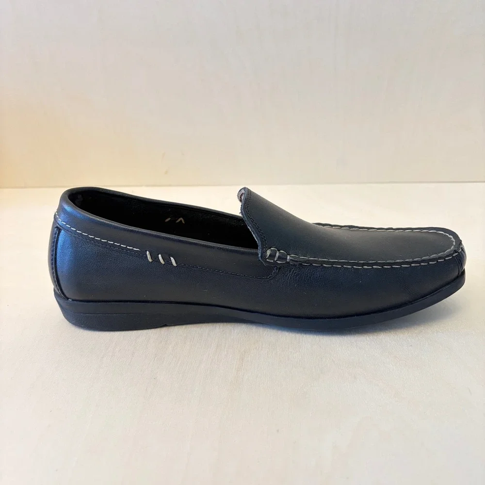 Dockers Montclair Loafers Mens 9.5 Black Full Grain Leather Memory Foam Preppy
